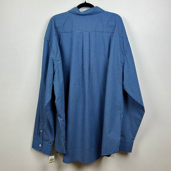 IZOD 4XLT Blue Performance Comfort Button Down Shirt NWT - Picture 2 of 7